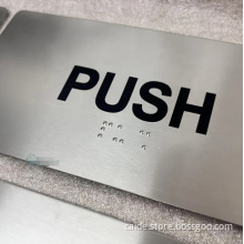 Braille Stainless Steel Push Door sign Plate